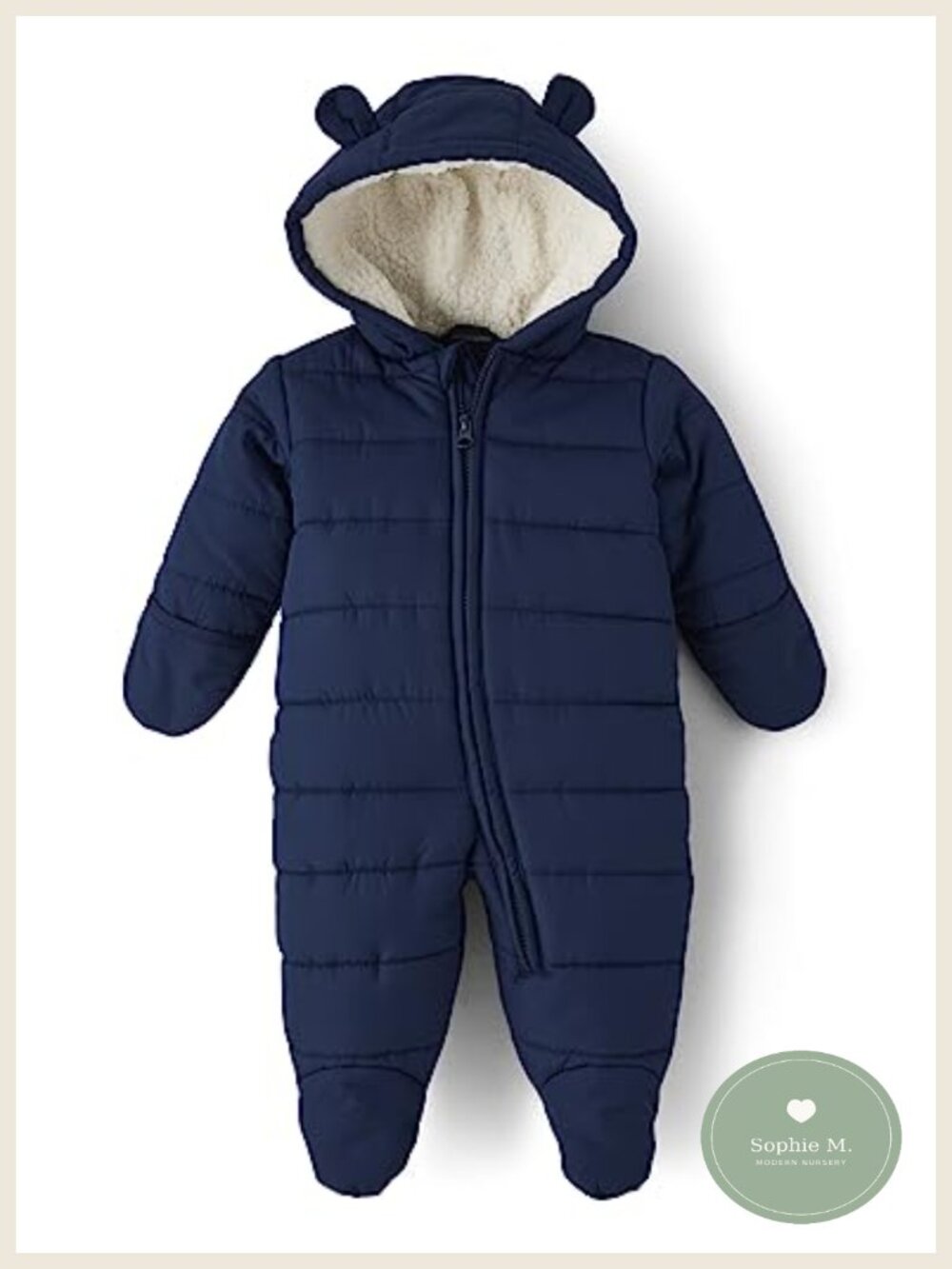 Baby Fleece Hoodie Zip Front Bunting Snowsuit Waterproof Winter